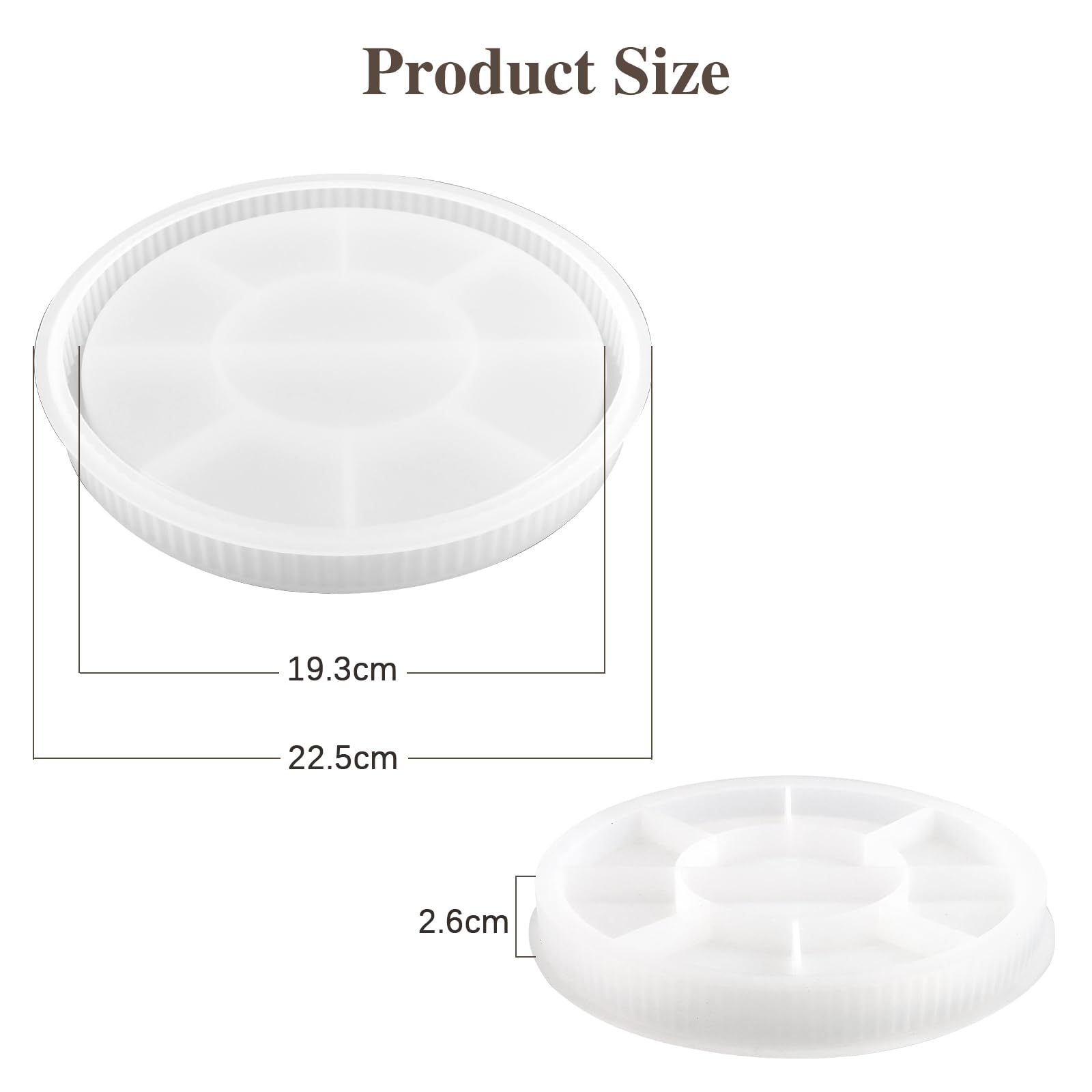 BTSAE Grand moule en silicone époxy DIY - Dessous de verre - Plateau en résine - Plateau en résine fait à la main - Plateau rond en résine époxy ( rond 50 cm