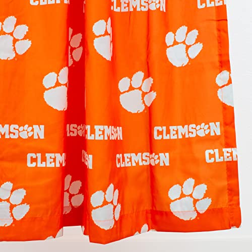 Image of Everything Comfy Clemson Tigers Bright and Colorful Shower Curtain Cover 70 inch x 72 inch