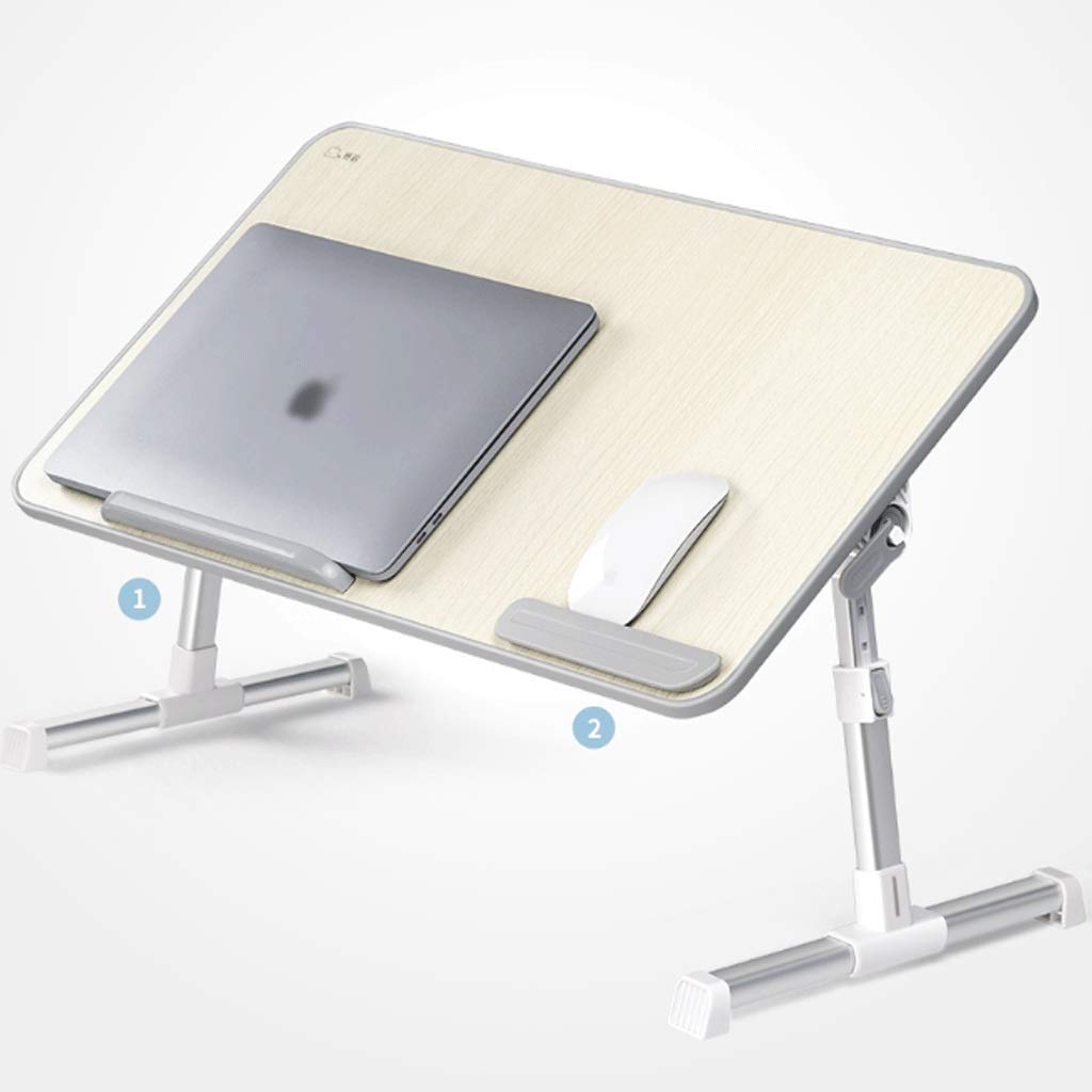 Tavolo da Campeggio Pieghevole Tavolo da tavola for laptop del tavolo pieghevole con gambe pieghevoli, vassoio for la colazione del letto di legno, scrivania del computer portatile della compressa del