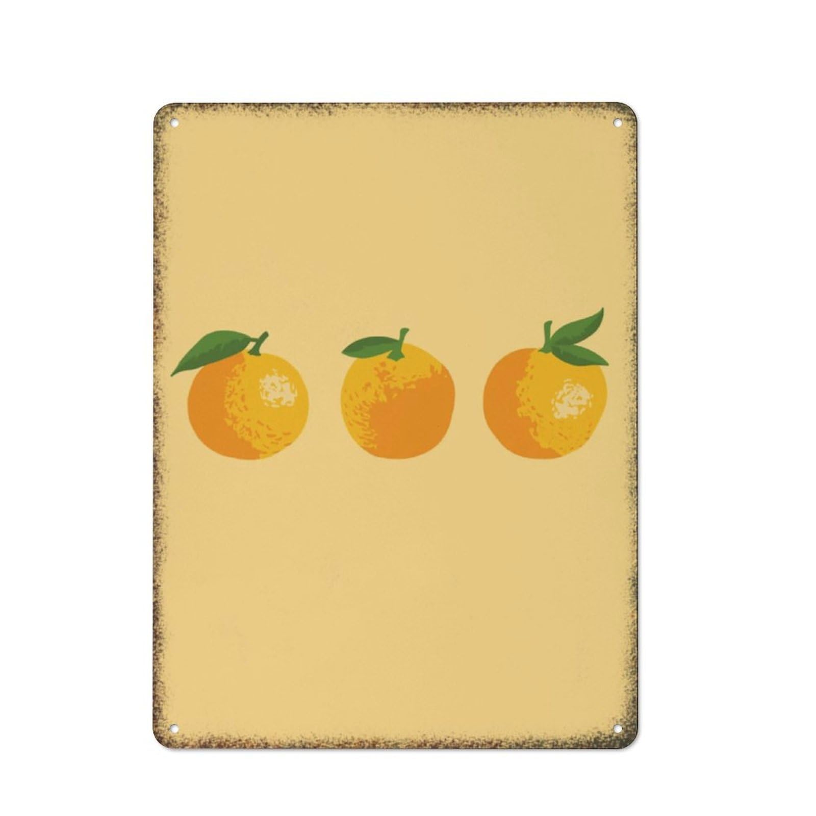 Tangerine Print Fashion Farmhouse Fence Interesting Garden Wall Tin Sign 8x12 inch