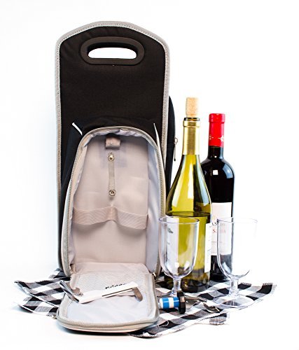 Wine Carrier Tote Bag - 7 Pcs Insulated Wine Bottle Holder or Wine
