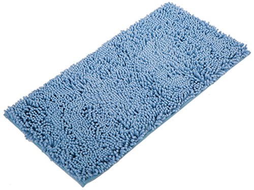 AIREE FAIREE Tapis de Bain Antidérapant Absorbant Tapis de Baignoire Microfibre de Chenille pour Salle de Bain 82 X 40 CMS (Bleu Clair) Cover