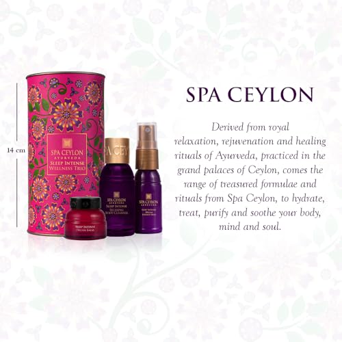 SPA CEYLON Sleep Intense Wellness Trio Set | Ayurvedic Pampering Bath Gift Set with Natural Ingredients | Lavender Ylang Ylang | Shower Gel, Body Mist, Balm | Gift set - Image 5