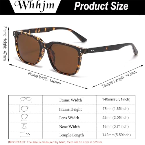 Image of Polarized Square Sunglasses for Men Ultralight Classic Retro Square Driving Shades UV400 Protection Sun Glasses