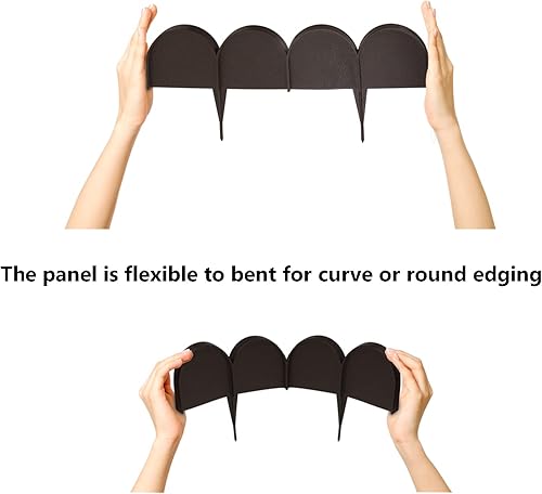 Miniatura 7 de Evelyne Borde de borde de jardín en medio círculo (semicírculo) diseño arqueado  20 piezas de revestimiento de valla de jardinería verde barrera de