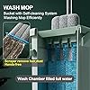 JOYMOOP 8L Large Capacity Flat Mop System (Light Green) with Extension Handle, Ideal for Floor, Window, and Wall Cleaning - Includes 3 Washable Microfiber Pads for Wet and Dry Use