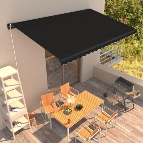 Auvent rétractable manuel 450x300 cm polyester revêtement PU - 2