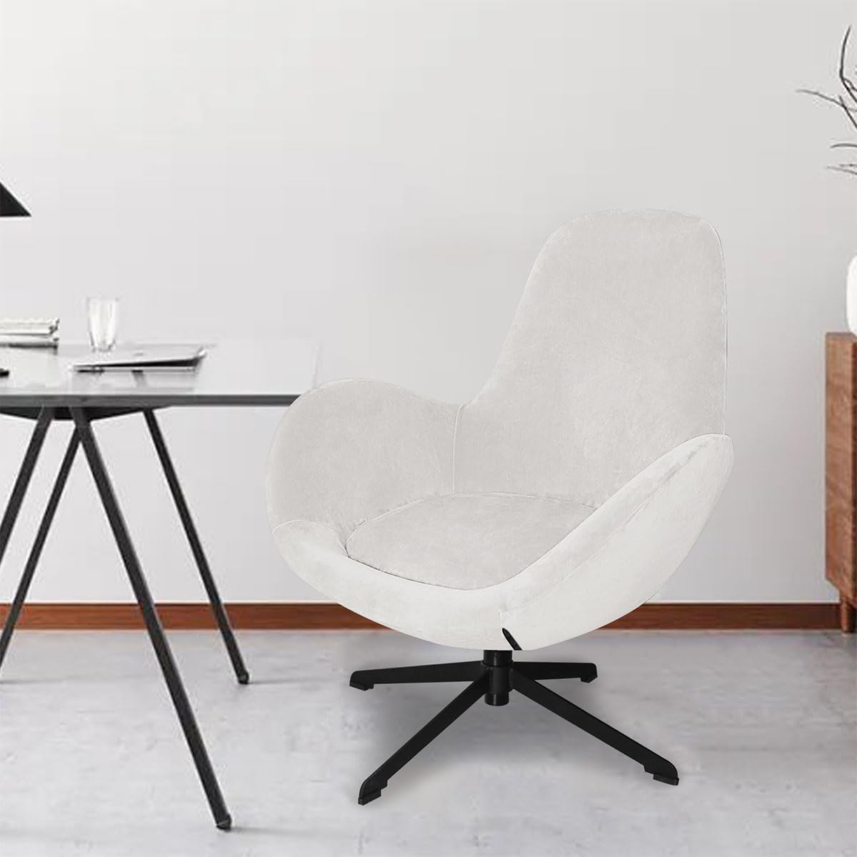 Housse De Chaise Scandinave Extensible Avec Accoudoirs, Velours Marron, Lot De 1, Pour Salle à Manger Et Bureau