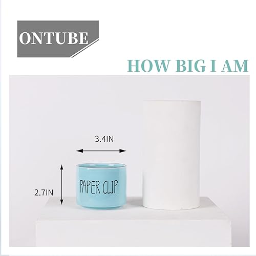 Miniatura 4 de Soporte de clip de papel de cerámica, organizador dispensador de clips de carpeta de granja para escritorio, lindo soporte de alfileres de oficina,