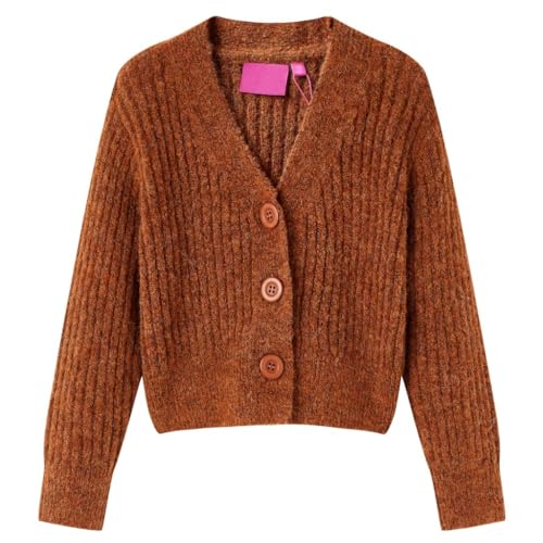 vidaXL Kinder Strickjacke Cardigan Pullover Langarm V-Ausschnitt Mädchen...
