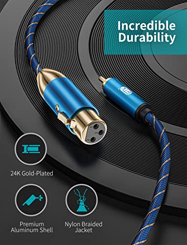 EMK XLR to RCA Cables Microphone Lead Subwoofer Cable Female to Male Mic Cords Coaxial Audio Cable MIC to XLR Adapter for DVD Speaker - Image 4