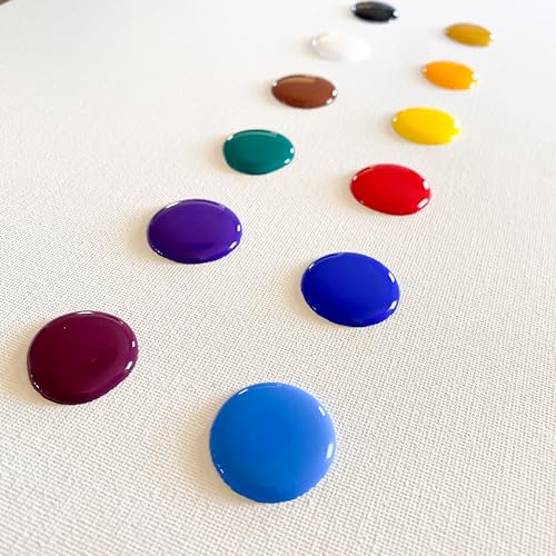 Image of milo Acrylic Paint Set, 12 Primary Colors, 16 oz Bottles, Semi-Gloss | Safe, Non-Toxic, Made in the USA, Arts & Crafts Paints for Artists, Student & Hobby Painters, Paint Pack, Classroom, Bulk