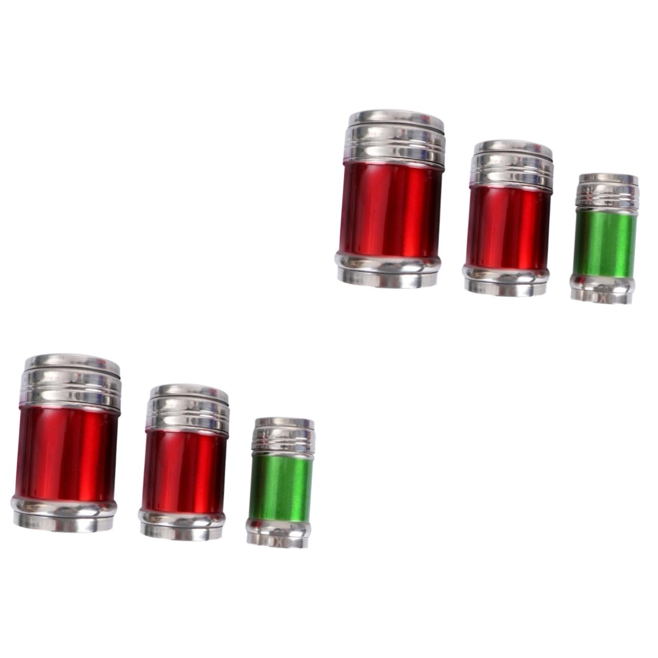 Cabilock 2sets Outdoor Bbq Seasoning Stainless Steel Spice Jars Labeled for Salt Pepper Sugar Easy to Clean Space Saving 3pcs*2 Random Color