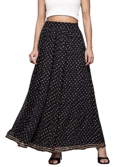 Libas Women Leheirya Printed Gota Embellished Skirt in multi
