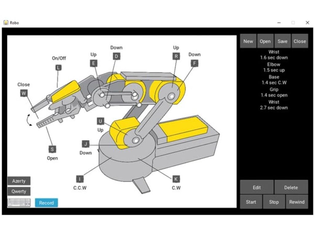Velleman Zestaw interfejsu USB do ramienia robota, połącz robota przez USB 2.0 z komputerem, steruj i programuj łatwo za pomocą oprogramowania, akcesorium STEM do robotyki i techniki, działa z Windows