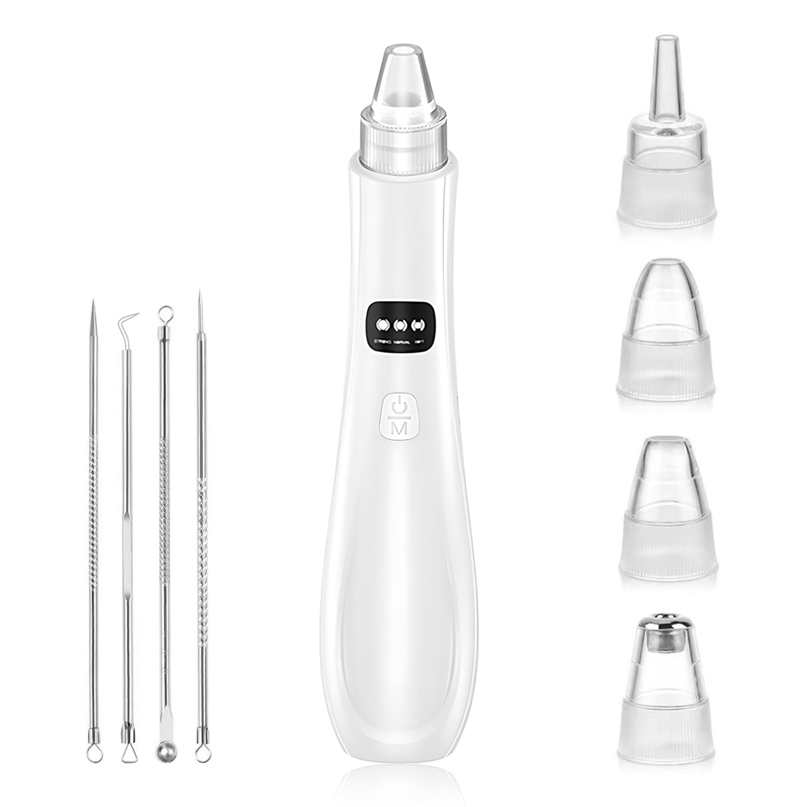 Succionador de Puntos Negros Removedor, Limpiador de Poros Eléctrico, Limpia Poros Blackhead Remover Vacuum Pore Cleanser Facial, Aparato para Quitar Acne con 3 Modos y 5 Cabezales