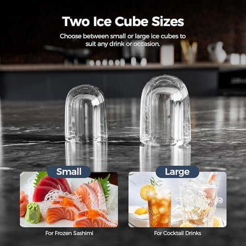 Countertop Ice Maker Machine – 8 Bullet Ice in 6 Mins, 26.5lbs/24Hrs Output – Self-Cleaning Portable Design with Selectable Ice Size & Touch... - Image 5