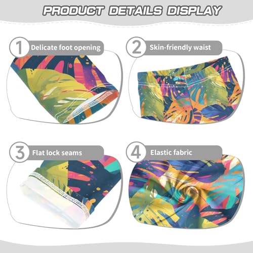 KLL Leaves Monstera Blots Toddler Girl Legging Soft High Waisted Lounge Pants Gym3