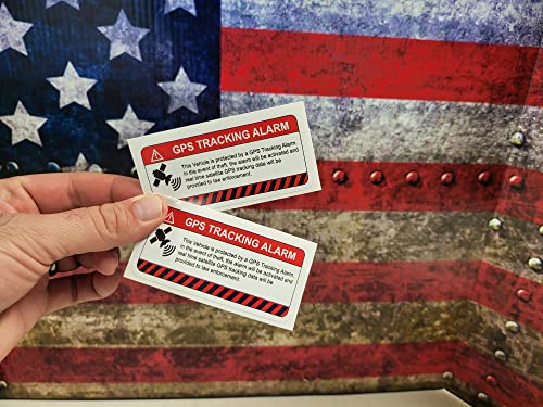 Decals By Haley Pack Of 2 Gps Stickers Alarm Security Vinyl Warning Tracking Sticker Gps Tracker Sticker Printed On 3M Vinyl - Safe For Vehicle Paint - Perfect Gps Sticker For Bikes, Equipment, Scooter, Bicycle Rfid Micro System Anti Theft #TOP1