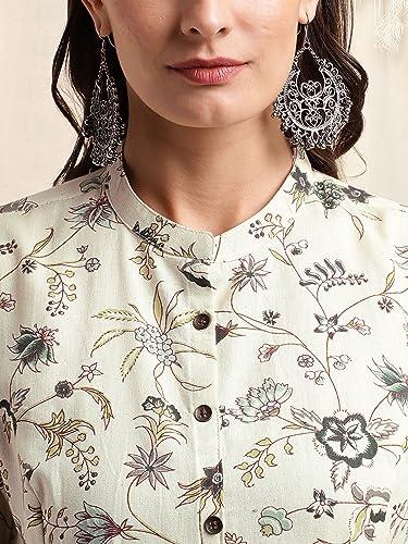 Image of MIRCHI FASHION Women Rayon Sequin Embroidery and Polka Dots Print Straight Kurta