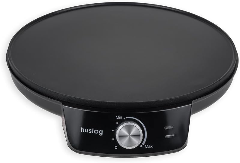 Huslog 29 cm-es Palacsintasütő 1200W Elektromos Krépesütő Teflonbevonattal