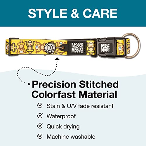 Max & Molly Gotcha! Hundehalsband Halsband Hund mit Smart ID, gepolstertes Neopren Halsband mit Design für mittelgroße Hunde, wasserdicht, bequem, verstellbar, Monkey Maniac, M
