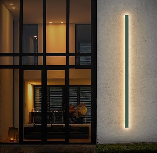 Klighten LED długa lampa zewnętrzna, 150 cm / 45 W wewnętrzna lampa ścienna, antracyt kinkiety ścienne, IP65 nowoczesne żelazne kinkiety, do wejścia do ogrodu tarasu, ciepła biel 3000K