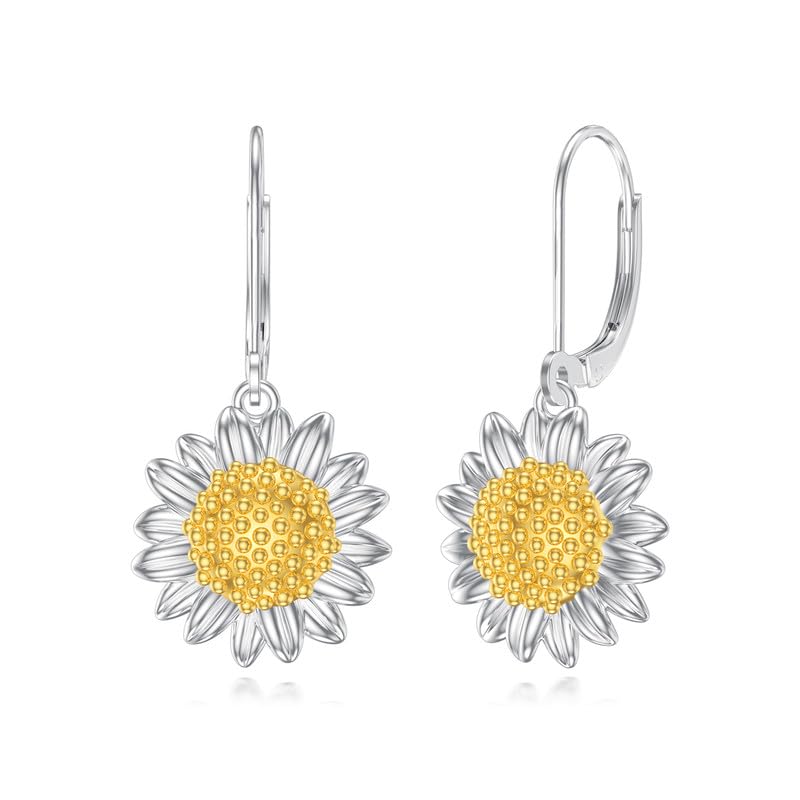 Boucles d'oreilles tournesol en argent 925 WSX pour maman