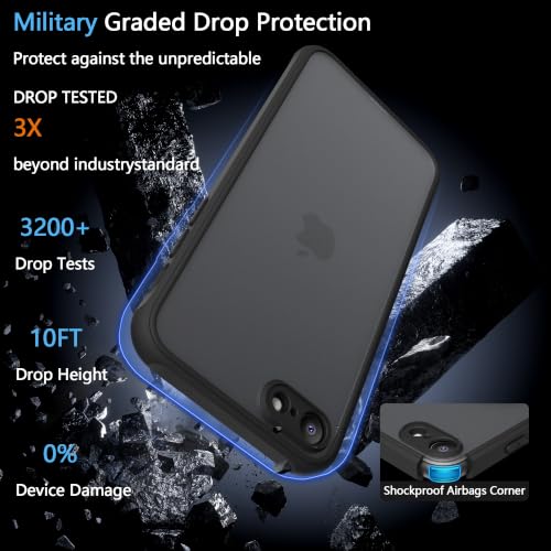 Image of iPhone se3 /se2 8 /7 Case,Translucent Matte(Black)