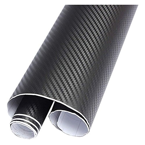 Image of WALLMATE? Matte Wrap Vinyl Peel and Stick Car & Bike Wrap Sheet Vinyl Car Wrap Sheet Roll Film Sticker Decal Sticker (12x120 /Inch, Black Carbon)