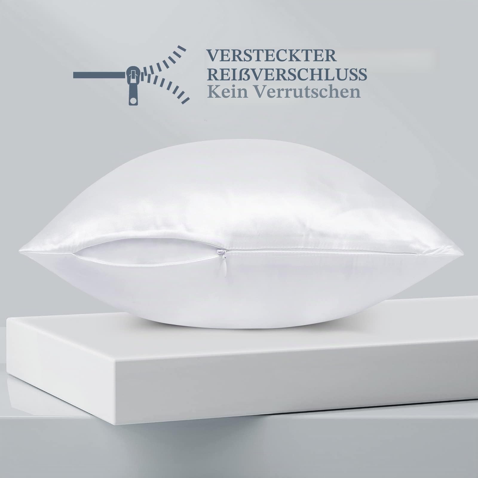 LULUSILK Seide Kissenbezug 80x80cm Weiß, Haar- & Hautpflege, 1 Stück
