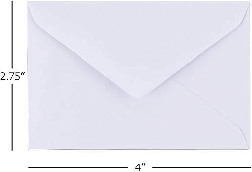 Sobres pequeños de colores surtidos para tarjetas de regalo, tarjetas de visita de 4 x 2.7 pulgadas (blanco, paquete de 120)
