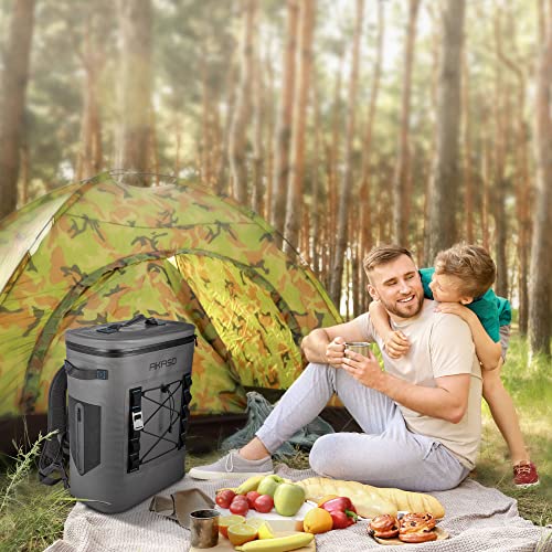 Image of AKASO Soft Cooler Bag 24 Cans Portable Insulated Cooler Bags for Men Reusable Leakproof Cooler Bags for Camping Beach Travel Picnic Boating Fishing Outdoor