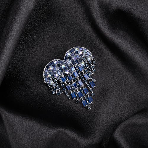 Image of LAXPICOL Vintage Cute Red Love-Heart Austrian Crystal Brooch Broach Pin for Women