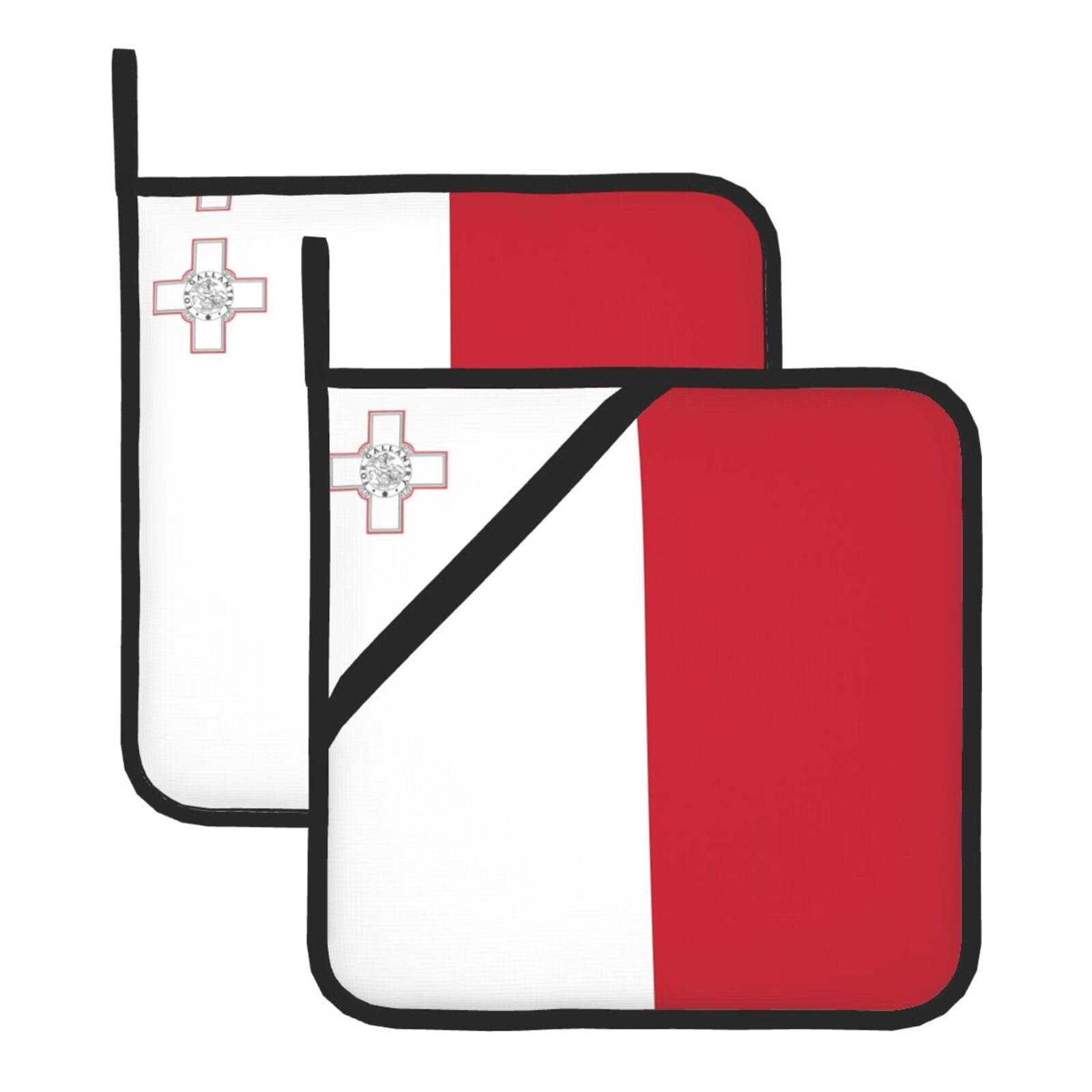 Flag of Malta Square Heat Resistant Trivet Set Thick and Durable for Baking Barbecue Cookware Oven