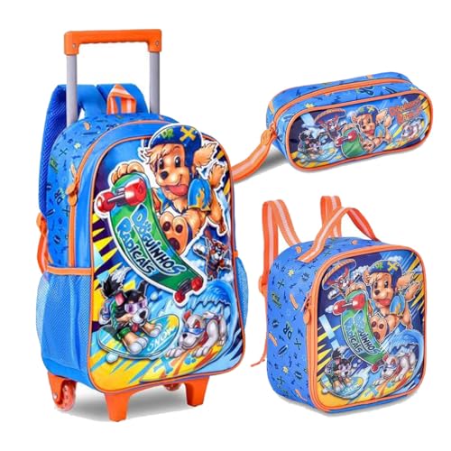 Kit Mochila Infantil Doguinhos Cachorro Pet Lancheira Estojo