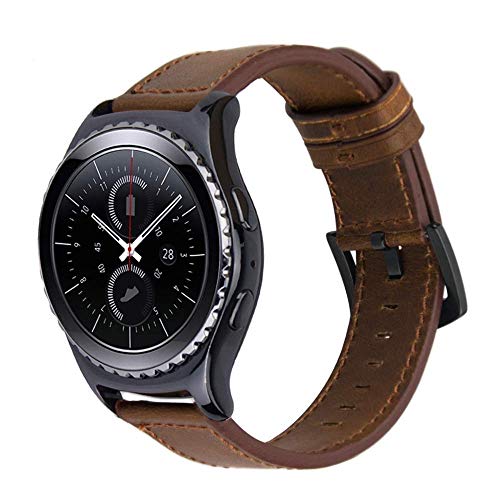 Ibazal 20Mm Galaxy Watch 42Mm Band Genuine Leather Replacement Strap For Samsung Galaxy Watch 5 40Mm 44Mm/5 Pro 45Mm/4/4 Classic 42Mm 46Mm/Galaxy 3 41Mm/Galaxy Active/Active2 Men Women - Brown #TOP7
