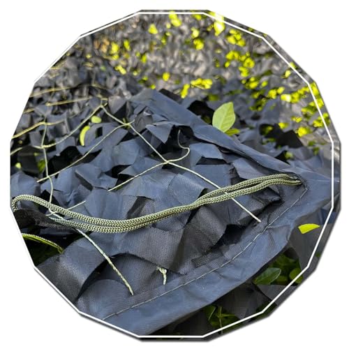 HIFRQVVC Tela de Sombra con Ojales, Red de Camuflaje Negra for Exteriores, Reforzada, for decoración Militar, Caza y Acampada.(3x10m(9.8 * 32.8ft))