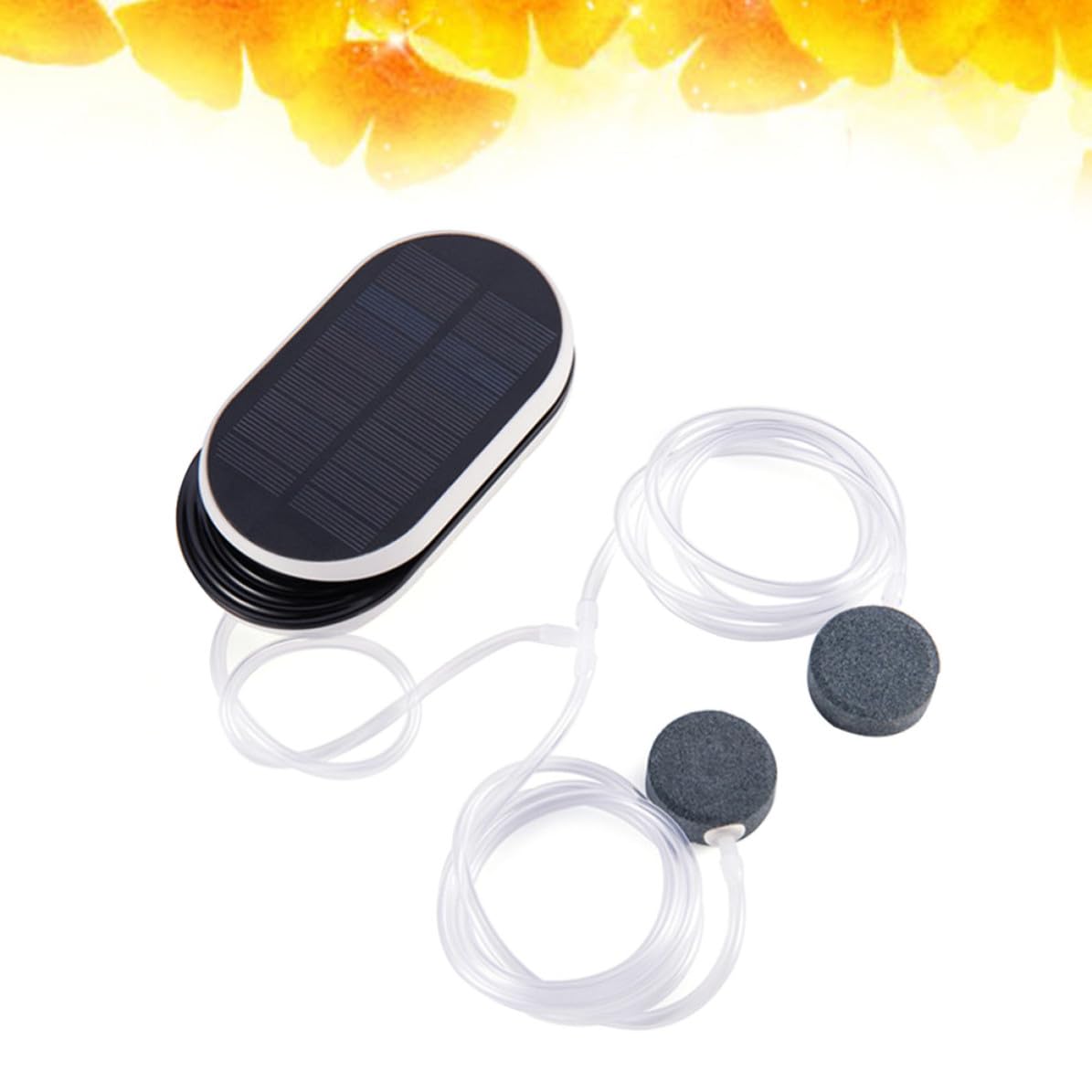 Alipis Solar Sauerstoffpumpe für Aquarien, geräuscharmes Design, 3600mAh stromsparend, ideal für Outdoor Fischen und kleine bis mittelgroße Fischteiche, Kunststoff