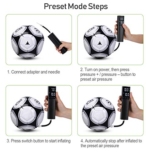 Deeplee Electric Ball Pump with LED Digital Display, Battery Powered for Soccer Football Basketball Volleyball Rugby Balloons and Swimming Ring Deeplee Electric Ball Pump with LED Digital Display, Battery Powered for Soccer Football Basketball Volleyball Rugby Balloons and Swimming Ring
