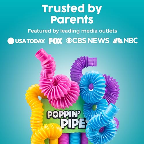 unitedessentialgoods Pop Tubes - Sensory Toys - Fidget Toys - Imaginative Play & Stimulating Creative Learning - Hours of Fun for Kids - Tons of Ways to Play - Non-Mouthable Toy 3+ - 8 Pack Large 9