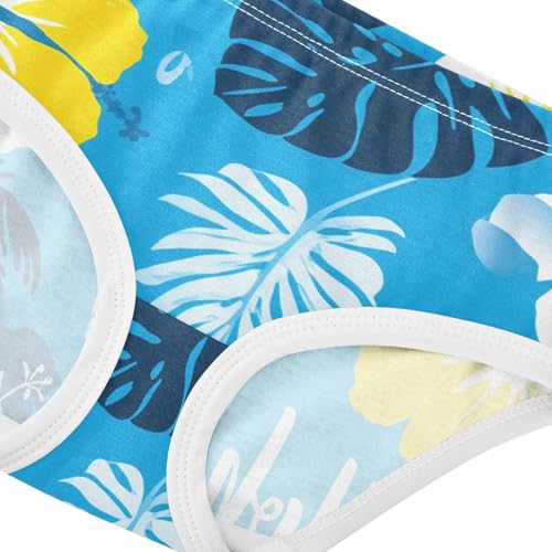 Girls Underwear Toddlers 2t Cotton Cute Panties Girl Personalized Briefs Kids Undies Tropical Yellow Floral Blue4