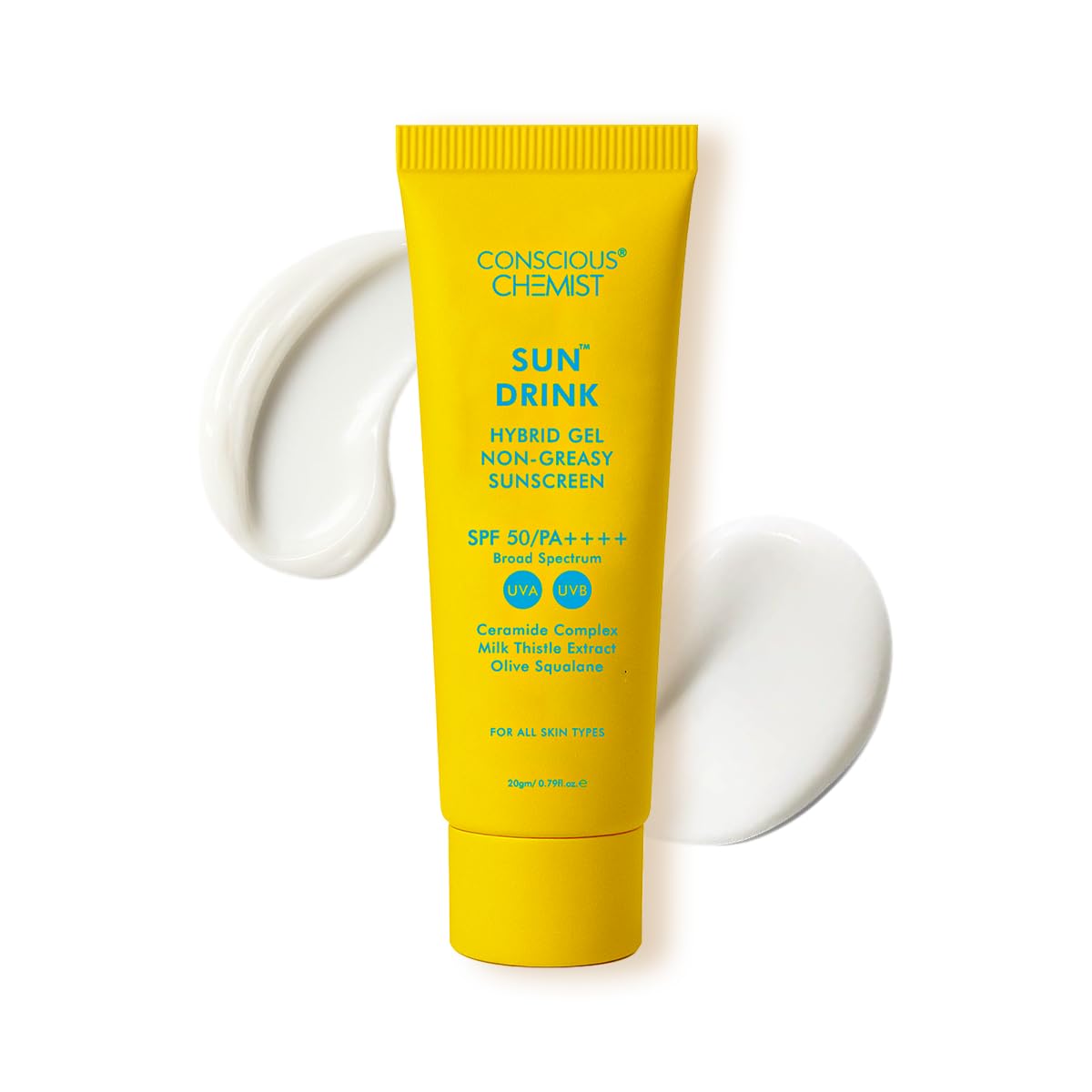 Dewy Ceramide Sunscreen SPF 50 PA++++ | For Oily Skin | UVA/UVB & Blue Light Protection | Fragrance-Free | For Men & Women, All Skin Type - Sun Drink | 20g