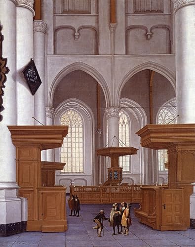 Tableau d'art Laurenskerk Rotterdam Anthonie De Lorme peinture décorative sur toile de lin 60x90