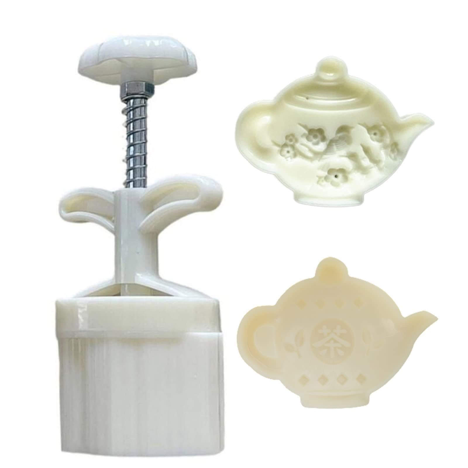 Lerpwige Plum Teapot Shape Pastry Molds Stamps Hand Pressure Baking Accessories Gadgets Pastry Tools Set