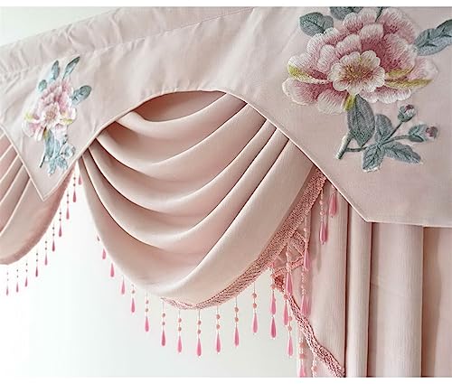 Cenefa de cascada bordada para salón con diseño de ondas y panel de cortina elegante 7