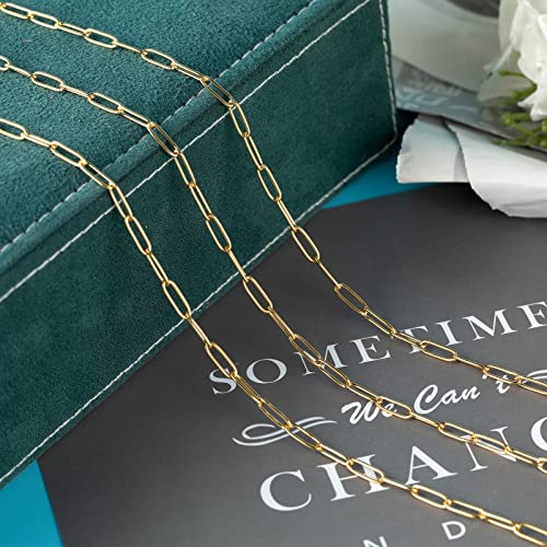 Umaokang Gold Chain 16.4 Feet 4Mm Oval Paperclip Stainless Steel Chain Link Cable Necklace Chains Bulk With Lobster Clasps And Jump Rings For Women Bracelet Diy Jewelry Making #TOP4
