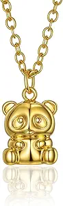 14K Gold Charm Necklace, Dainty 3D Animal Pendant Collection with Bear, Dancer, Bunny, Ballerina Shoe Charms for Dance Recital Gifts Friends Birthday, Anniversary