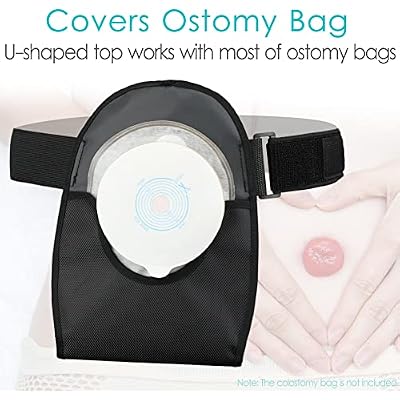 Waterproof Ostomy Bag Cover Belt Adjustable Washable Colostomy Bag Covers Protector Reusable Stoma Urostomy Ileostomy Pouch Supplies Leak-proof Odour Masking Noise Reduction for Patients Women Men