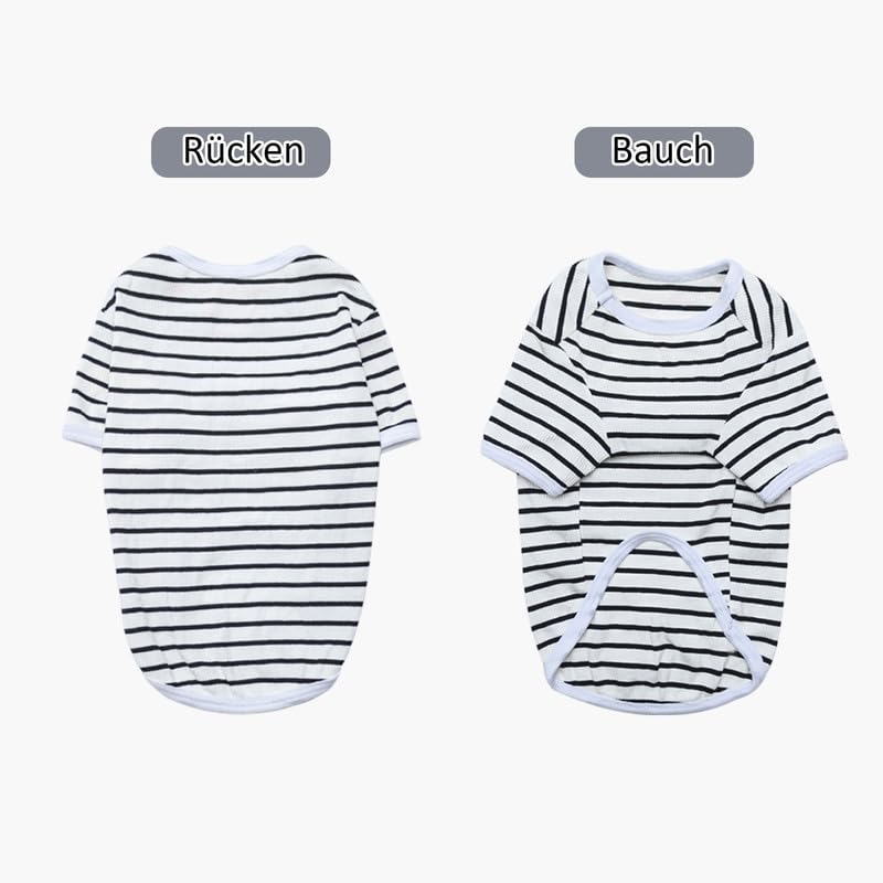 PetSmiler Hundepullover - Dünner Hundepullover Mittelgroße Hunde, Schöne Hunde Pullis Gestreifter Hundeshirts für Kleine Hund, Dehnbarer Pullover Hund Hundepulli Französische Bulldogge (Schwarz XXL)